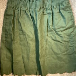 J Crew Army Green Scalloped Skirt Size 4 New